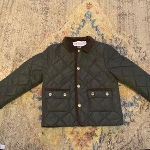 The Beaufort Bonnet Company Caldwell Quilted Coat Green with the Palmetto Stork